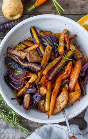 Maple Orange Roasted Root Vegetables